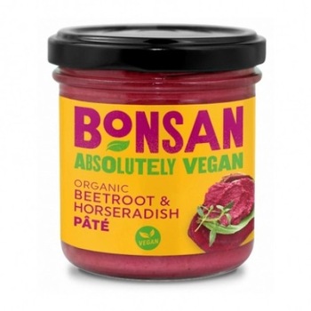Pate vegetal cu sfecla rosie si hrean bio 130g Pate vegetal cu sfecla rosie si hrean bio 130g