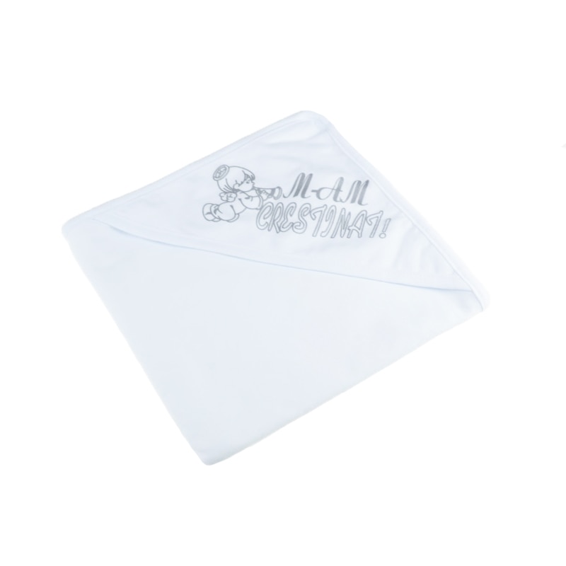 Panza de mir pentru botez 82 x 100 cm Mini Junior 007A1, Alb