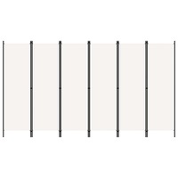 Paravan de camera cu 6 panouri vidaXL, Tesatura, 300 x 180 cm, Alb