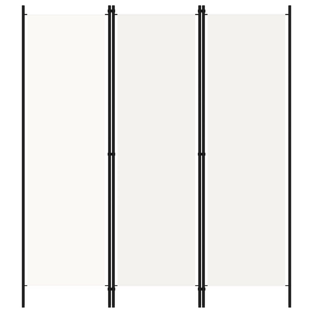 Paravan de camera cu 3 panouri vidaXL, Tesatura, 150 x 180 cm, Alb