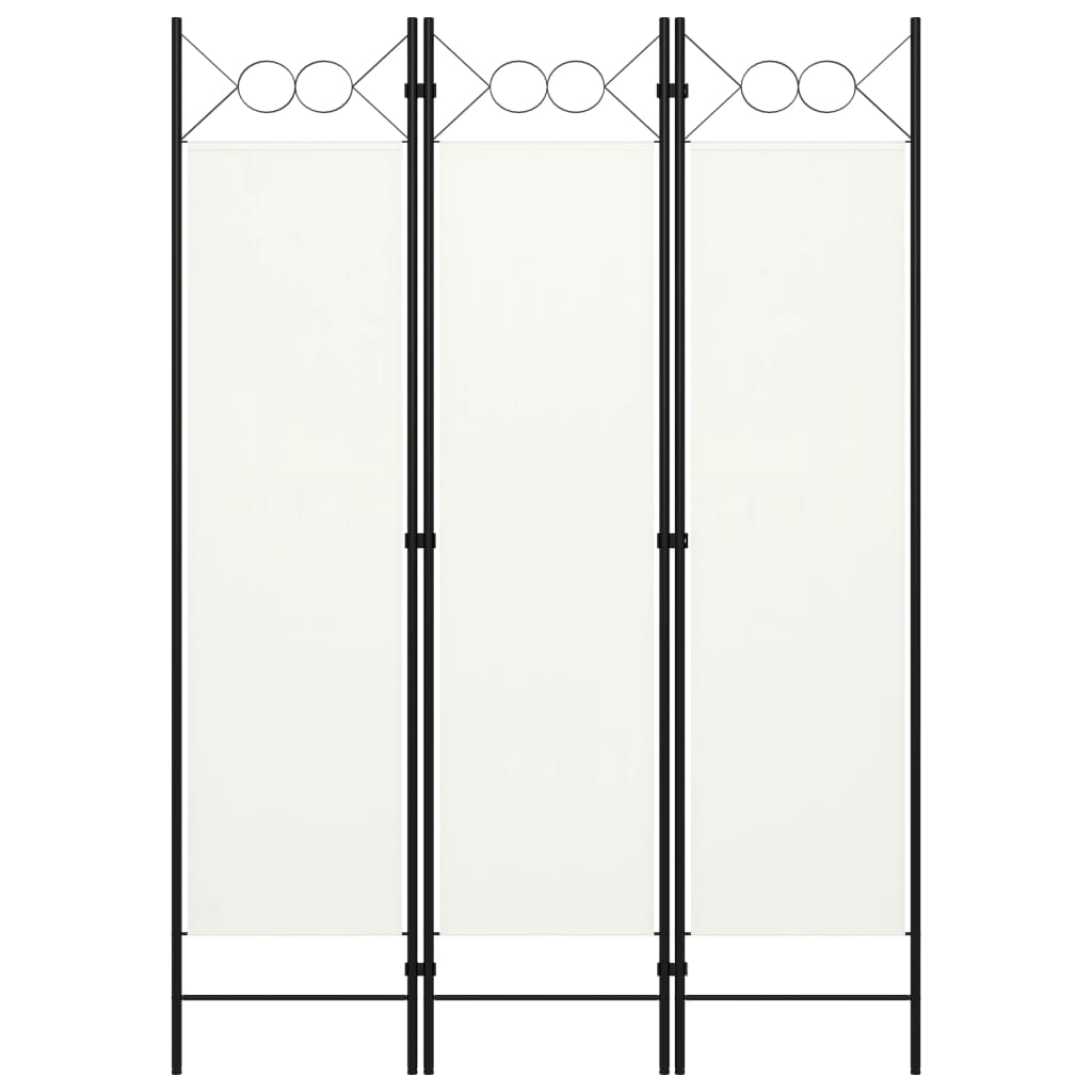Paravan de camera cu 3 panouri vidaXL, Tesatura, 120 x 180 cm, Alb