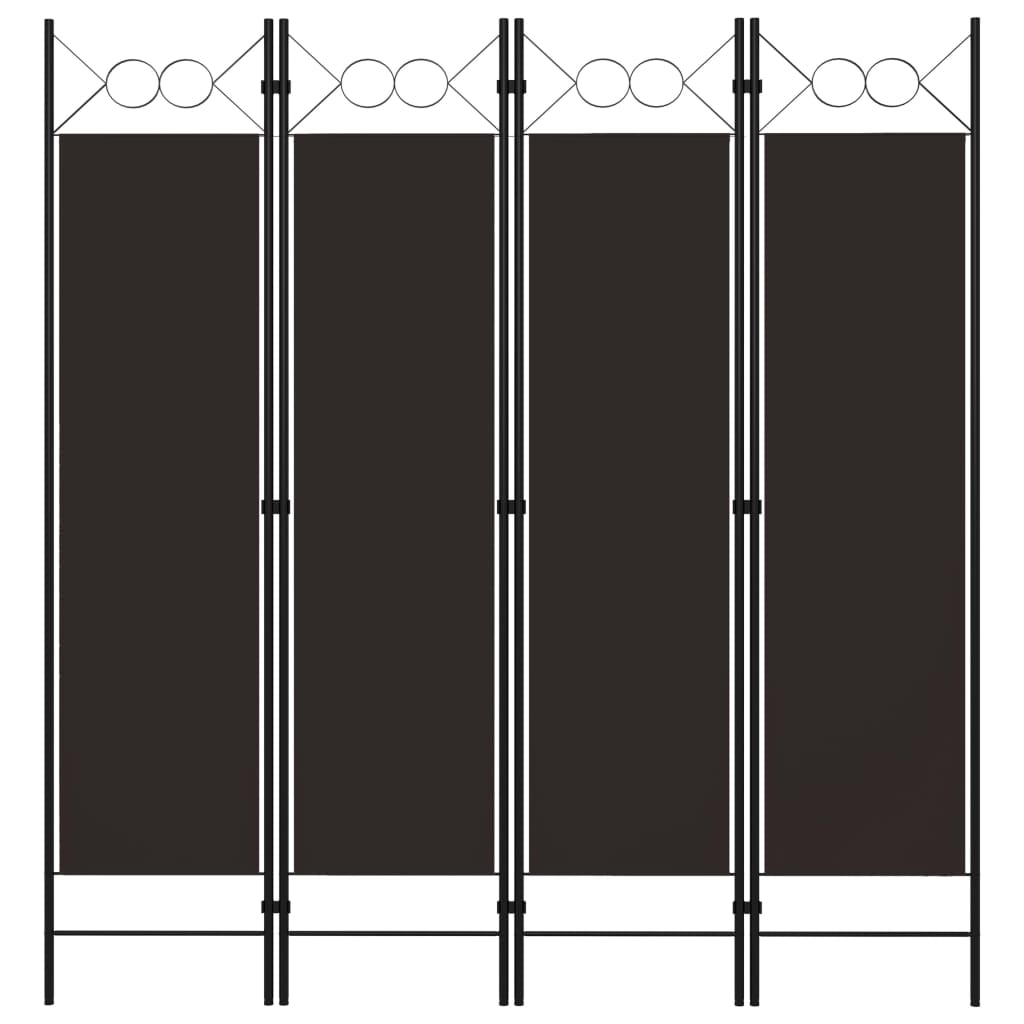 Paravan de camera cu 4 panouri vidaXL, Tesatura, 160 x 180 cm, Maro