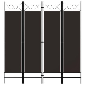 Paravan de camera cu 4 panouri vidaXL, Tesatura, 160 x 180 cm, Maro Paravan de camera cu 4 panouri vidaXL, Tesatura, 160 x 180 cm, Maro