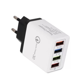 Incarcator Priza,Incarcator Retea, Protectie Temperatura Ridicata 4x USB 3.0 Ultra Fast Charge Culoare Alb/Negru Incarcator Priza,Incarcator Retea, Protectie Temperatura Ridicata 4x USB 3.0 Ultra Fast Charge Culoare Alb/Negru