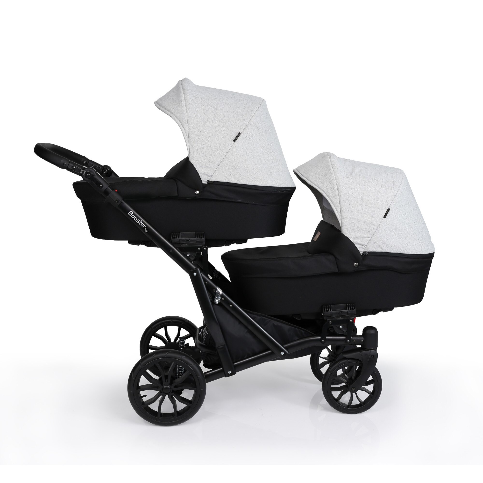 Carucior gemeni Kunert BOOSTER LIGHT 2 in 1 Gri/Negru