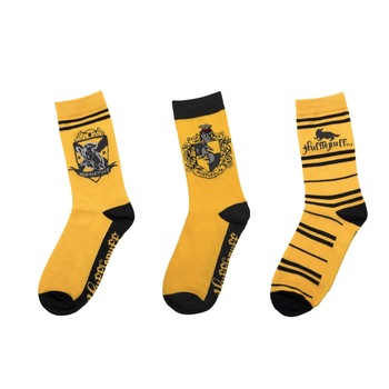 Set 3 Perechi Sosete Harry Potter Hufflepuff , Marime 37-46 EU Set 3 Perechi Sosete Harry Potter Hufflepuff , Marime 37-46 EU