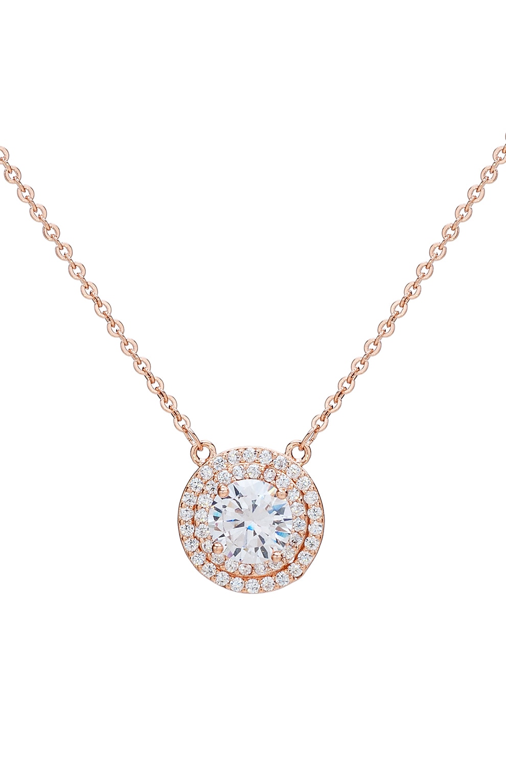 U.S. Polo Assn., Colier cu cristale zirconia Cristal, Auriu rose