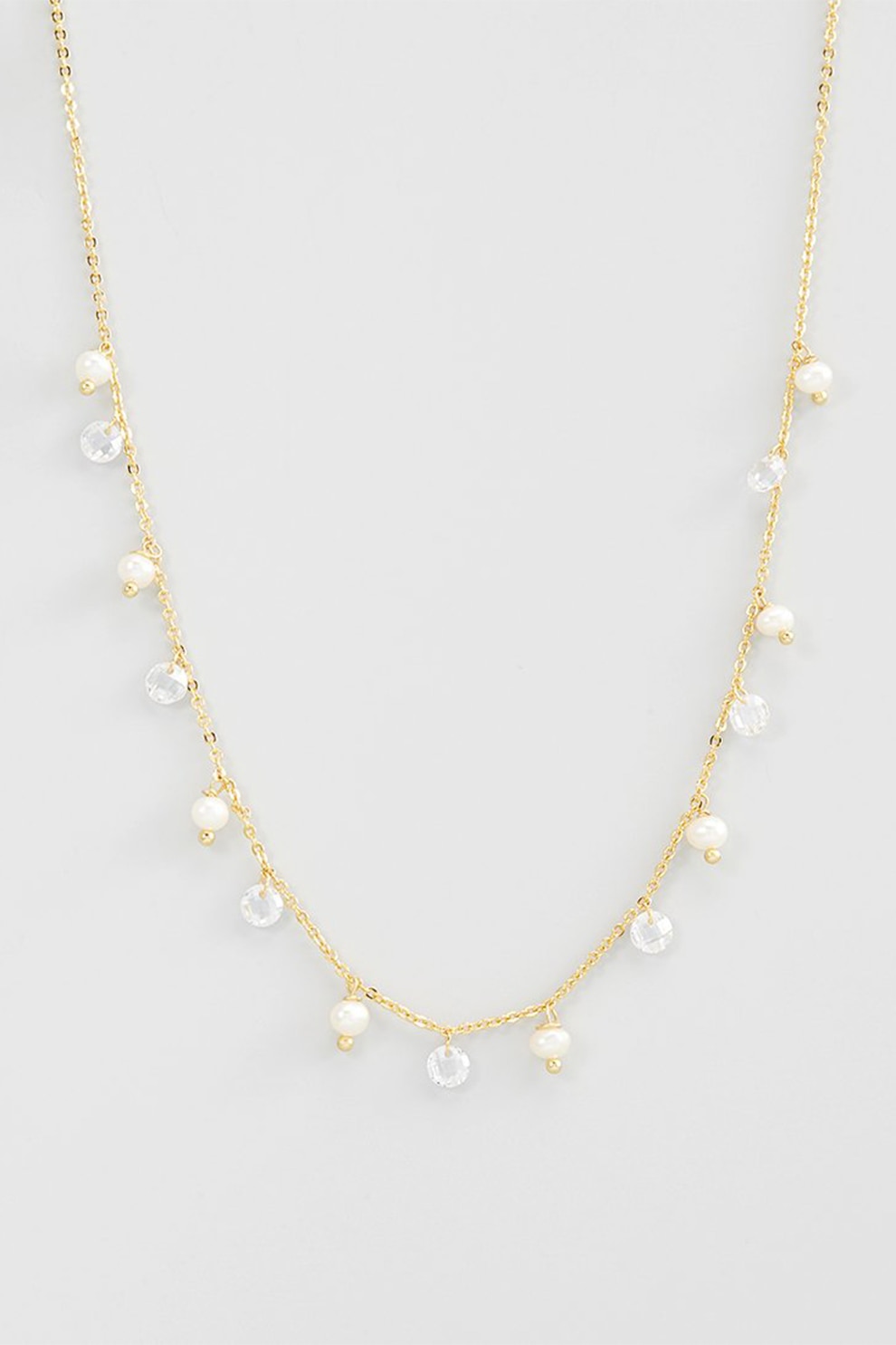 U.S. Polo Assn., Colier din margele perlate Mirabelle, Auriu/Alb