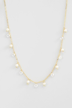 U.S. Polo Assn., Colier din margele perlate Mirabelle, Auriu/Alb U.S. Polo Assn., Colier din margele perlate Mirabelle, Auriu/Alb