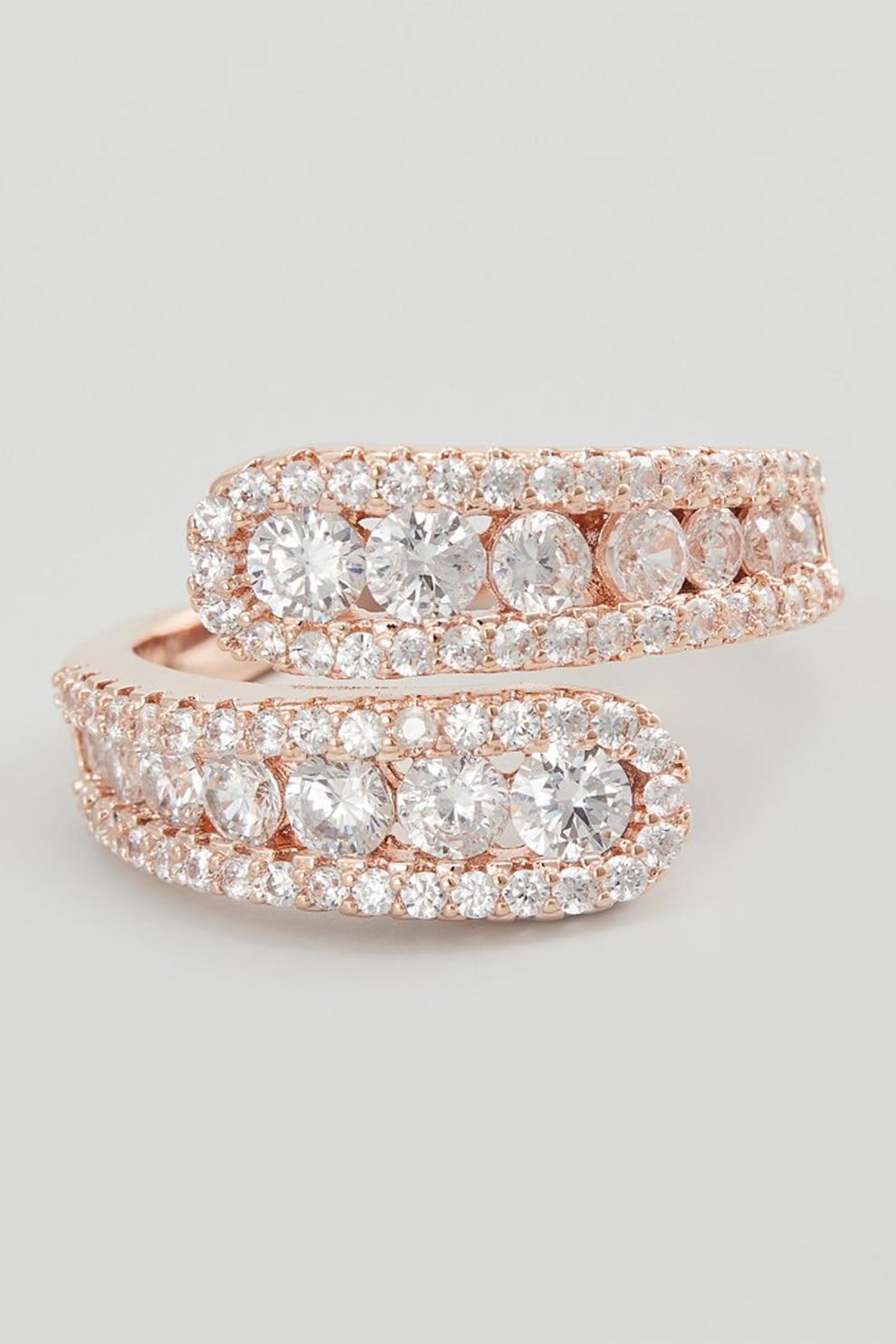 U.S. Polo Assn., Inel semi-ajustabil decorat cu cristale, Auriu rose