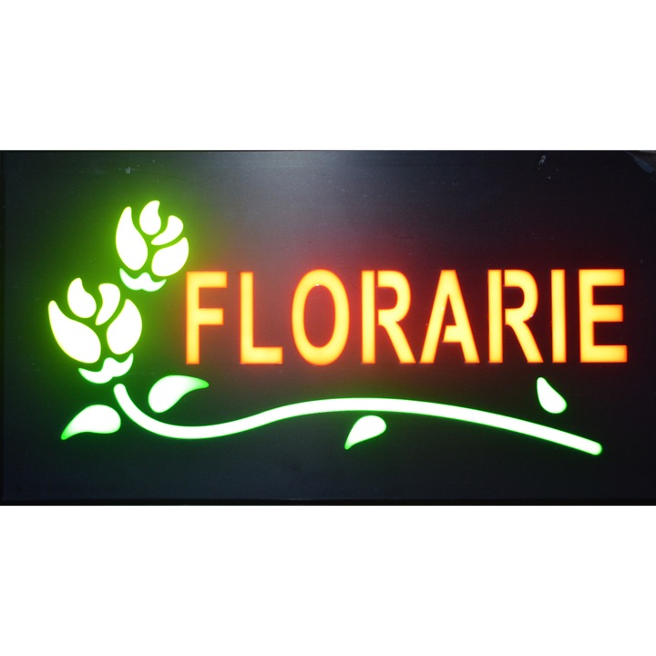 Reclama luminoasa Ledstar, FLORARIE, de exterior, 44x24cm