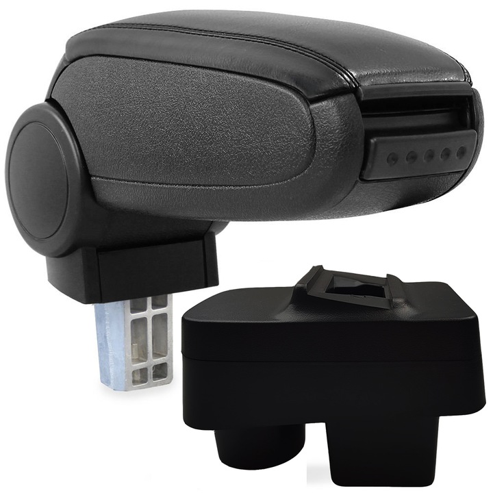 Cotiera pentru Skoda Fabia 2 II (12.2006-12.2014), marca AVR®, negru, piele ecologica cu cusatura neagra