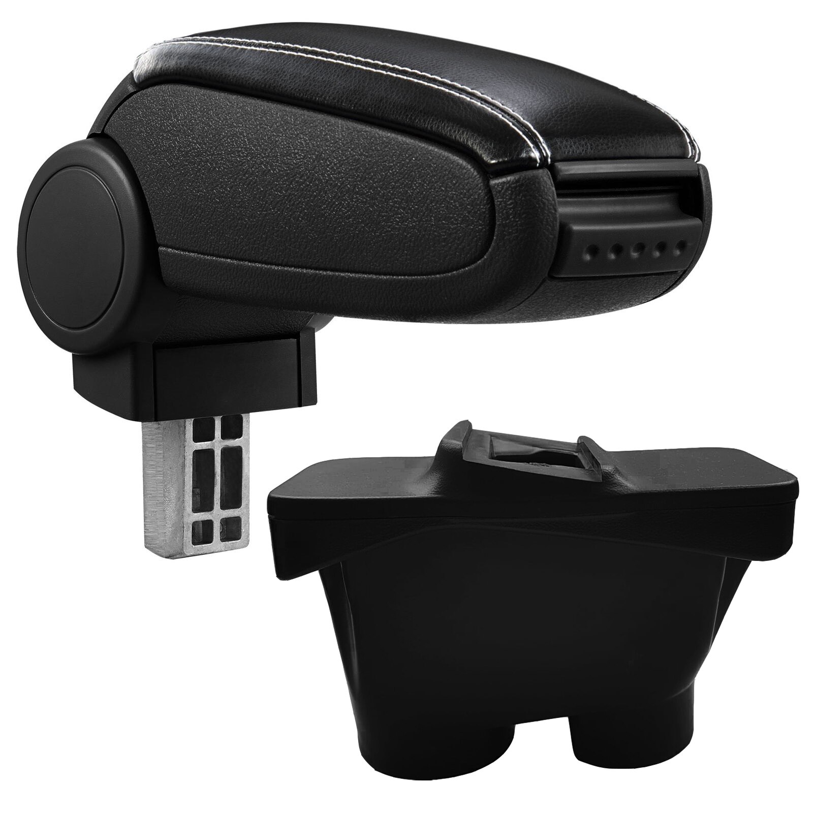 Cotiera Peugeot 208 I (03.2012-06.2019) marca aVr - negru piele ecologica cu cusatura alba