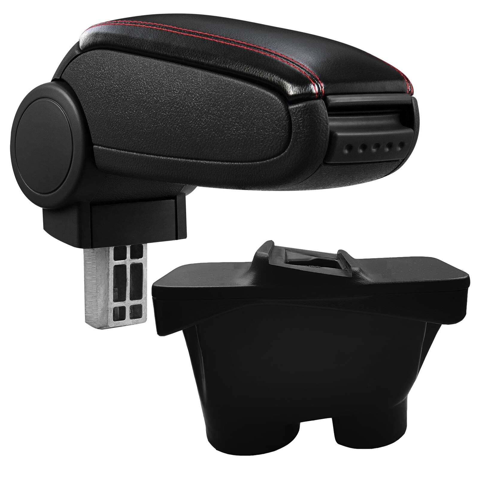 Cotiera Peugeot 208 I (03.2012-06.2019) marca aVr - negru piele ecologica cu cusatura rosie