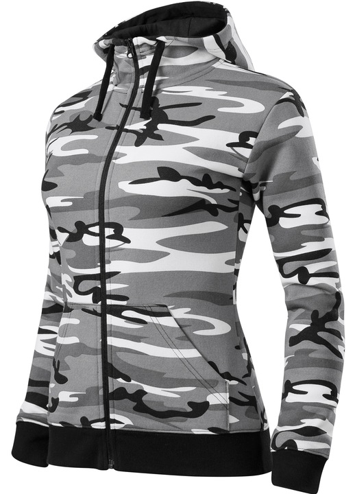Hanorac model camuflaj, pentru dama, gri, marimea S