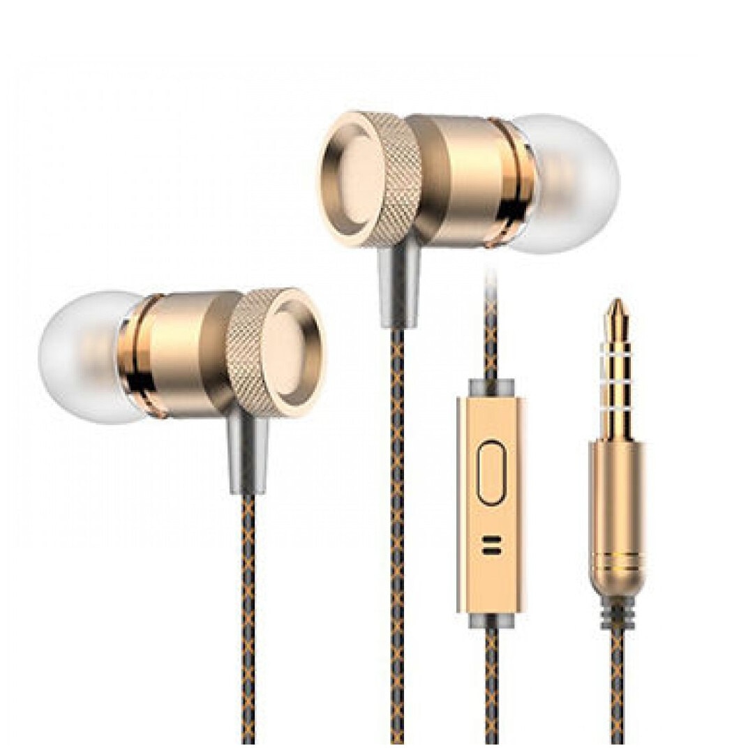 Casti audio cu fir pentru telefon Konfulon INA8 auriu