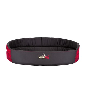 Pat oval de caine Hobbydog, rosu in carouri, Marimea 3 - 52x38 cm Pat oval de caine Hobbydog, rosu in carouri, Marimea 3 - 52x38 cm
