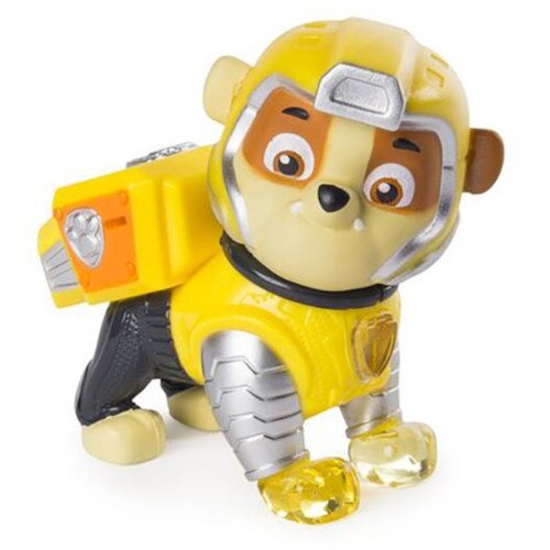Figurina Spin Master Luminoasa Rubble cu Super Puteri Patrula Catelusilor