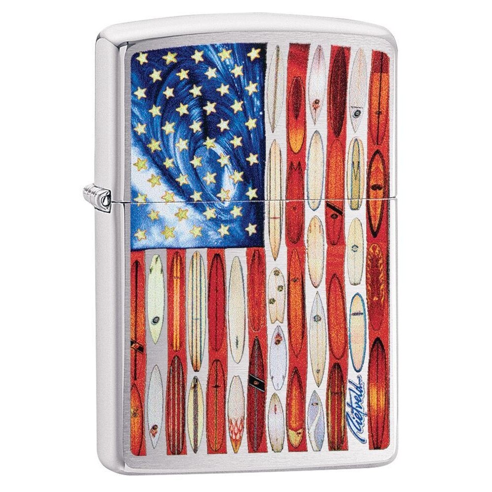 Bricheta Zippo 49145 Rick Rietveld American Flag Brushed