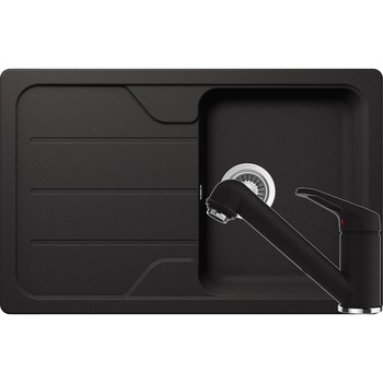 Kit chiuveta Schock Formhaus D-100S 780 x 500 mm si baterie Schock Cosmo cu Dus Extractibil Nero Cristalite Kit chiuveta Schock Formhaus D-100S 780 x 500 mm si baterie Schock Cosmo cu Dus Extractibil Nero Cristalite