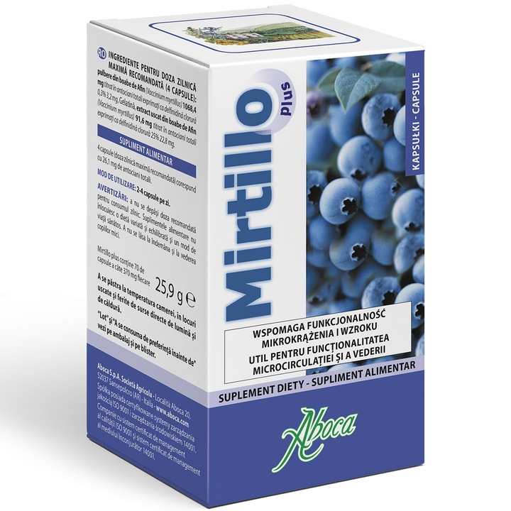 Mirtillo Plus, functionalitatea vederii, 70 capsule, Aboca