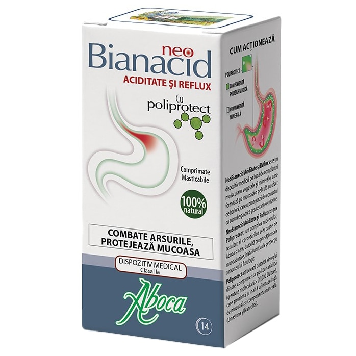 Supliment alimentar Neobianacid Acid si Reflux, 14 tablete