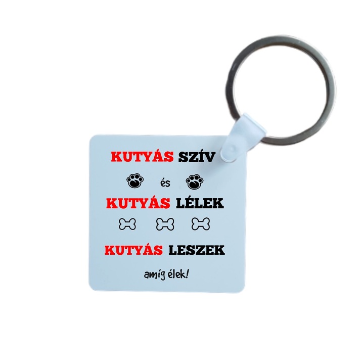 Kutyás kulcstartó (négyzet)
