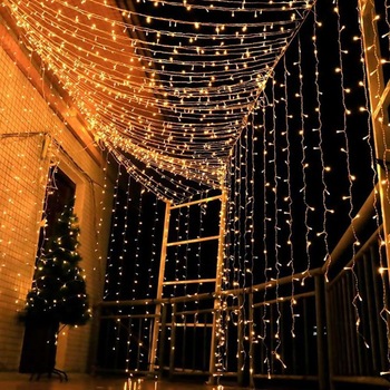 Instalatie Craciun, 2m x 2m, 240 LED-uri, Perdea, Alb Cald, 8 jocuri de lumini, Transformator, Interconectabila, Fir Transparent, Flippy® Instalatie Craciun, 2m x 2m, 240 LED-uri, Perdea, Alb Cald, 8 jocuri de lumini, Transformator, Interconectabila, Fir Transparent, Flippy®