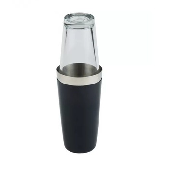 Shaker negru cauciucat Boston 700 / 400 ml format din 2 piese Shaker negru cauciucat Boston 700 / 400 ml format din 2 piese