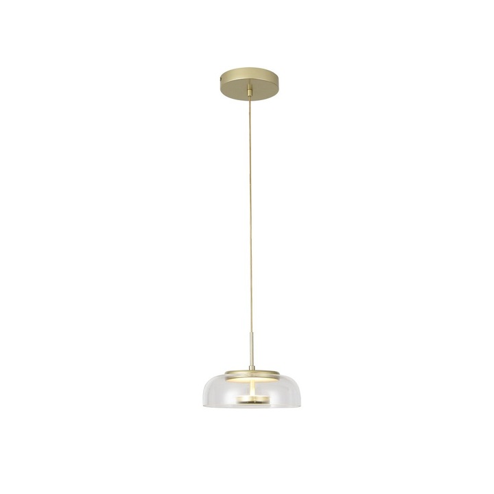 Пендел Rabalux Lorell, 1х8W LED 3000K, Златист/Прозрачен