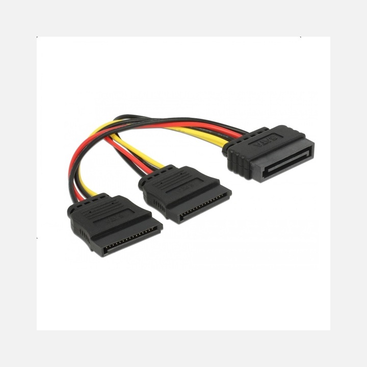 Cablu DeLock Power SATA 15 pin la 2 x SATA HDD, 15 cm