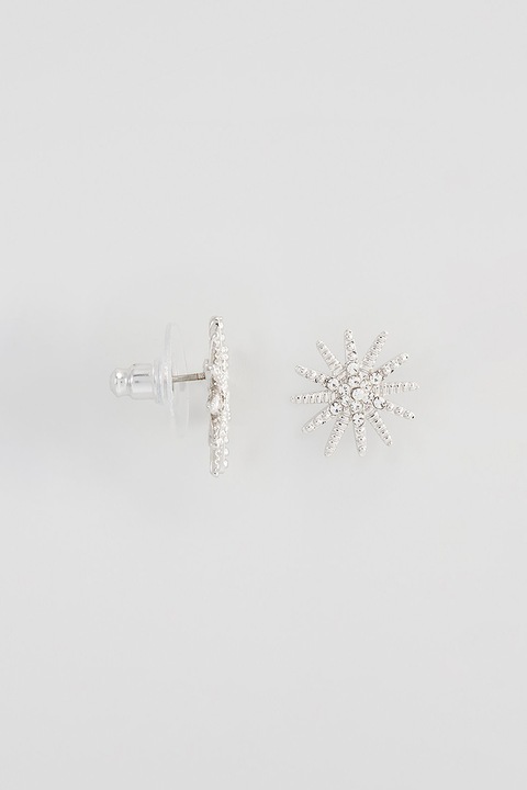 U.S. Polo Assn., Cercei placati cu rodiu si decorati cu cristale zirconia, Argintiu