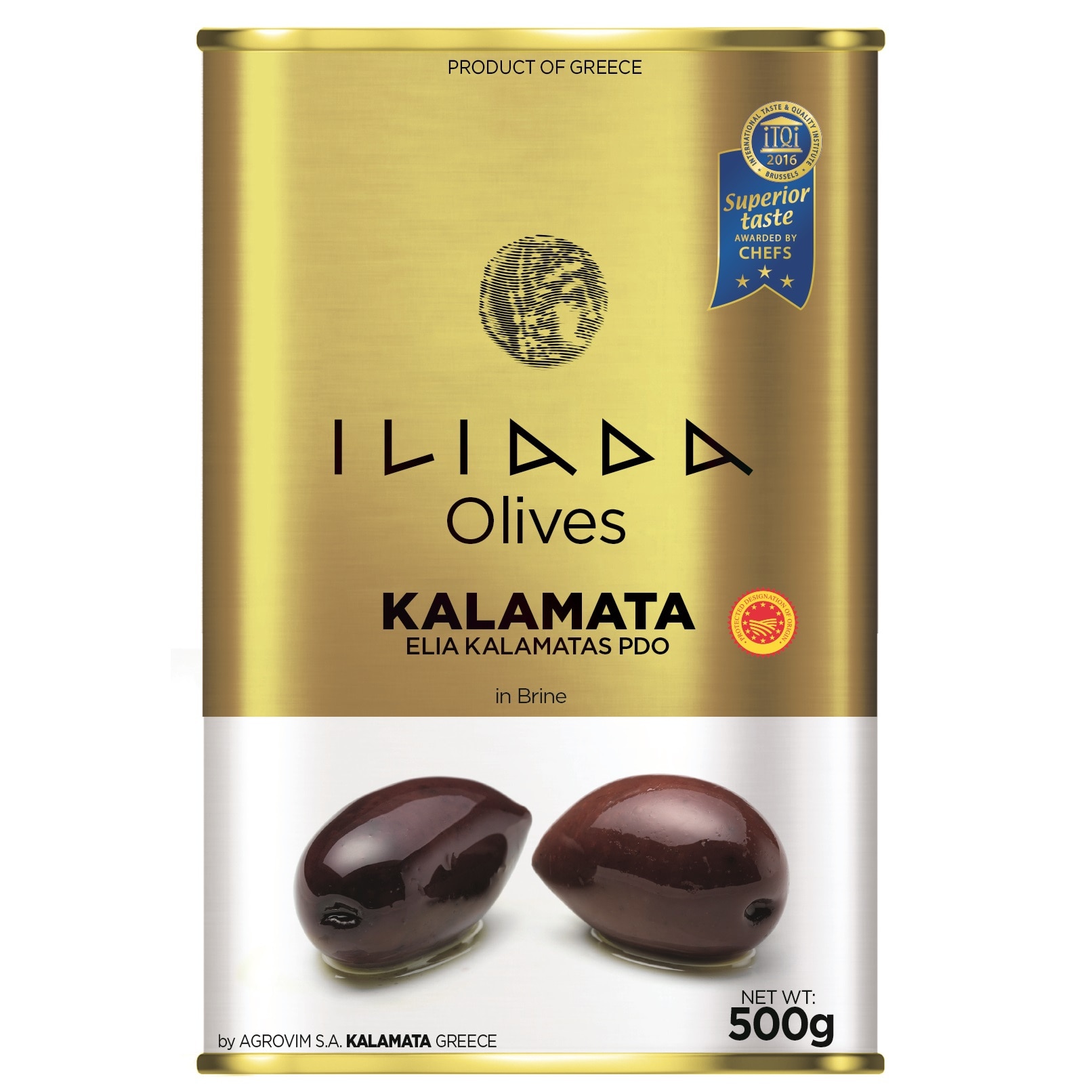 Masline Kalamata PDO intregi cu samburi 500g- Iliada