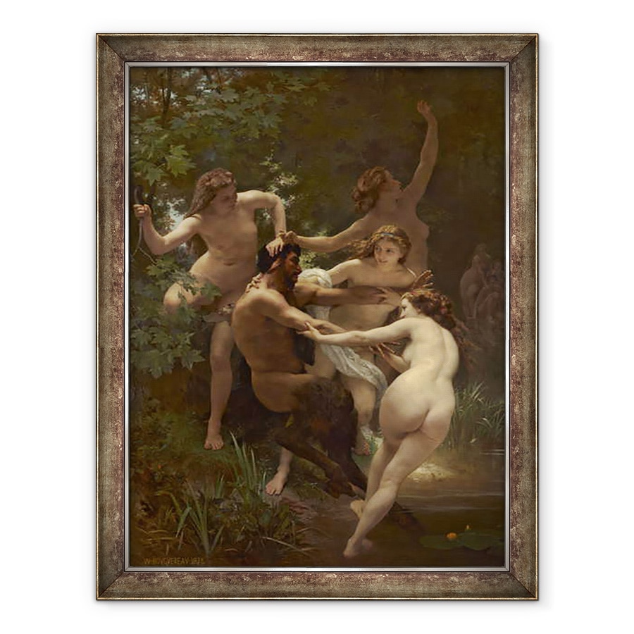 Tablou inramat - William-Adolphe Bouguereau - Nimfe si satyr, 60 x 80 cm
