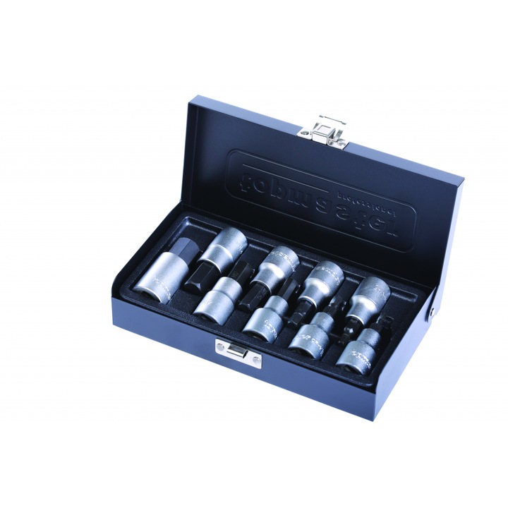 Комплект от 9 тръбни ръкохватки Top Master Pro 1/2 с шестоъгълни накрайници 4-17 mm