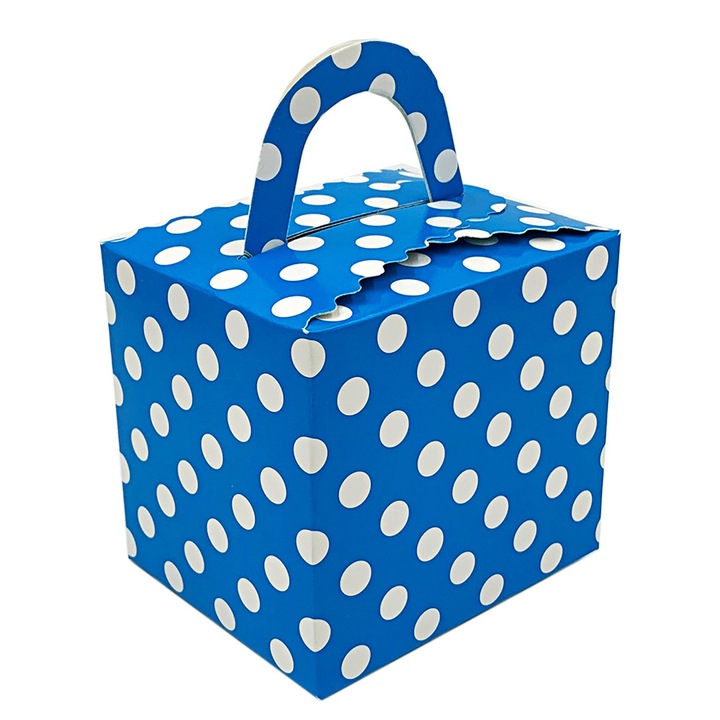 Комплект от 10 квадратни кутии на точки, Createur, сини, 10.8x9 см