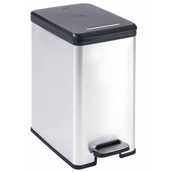 Cos de gunoi Curver, Polipropilena, 50l, 39 x 25 x 45 cm, Argintiu Cos de gunoi Curver, Polipropilena, 50l, 39 x 25 x 45 cm, Argintiu
