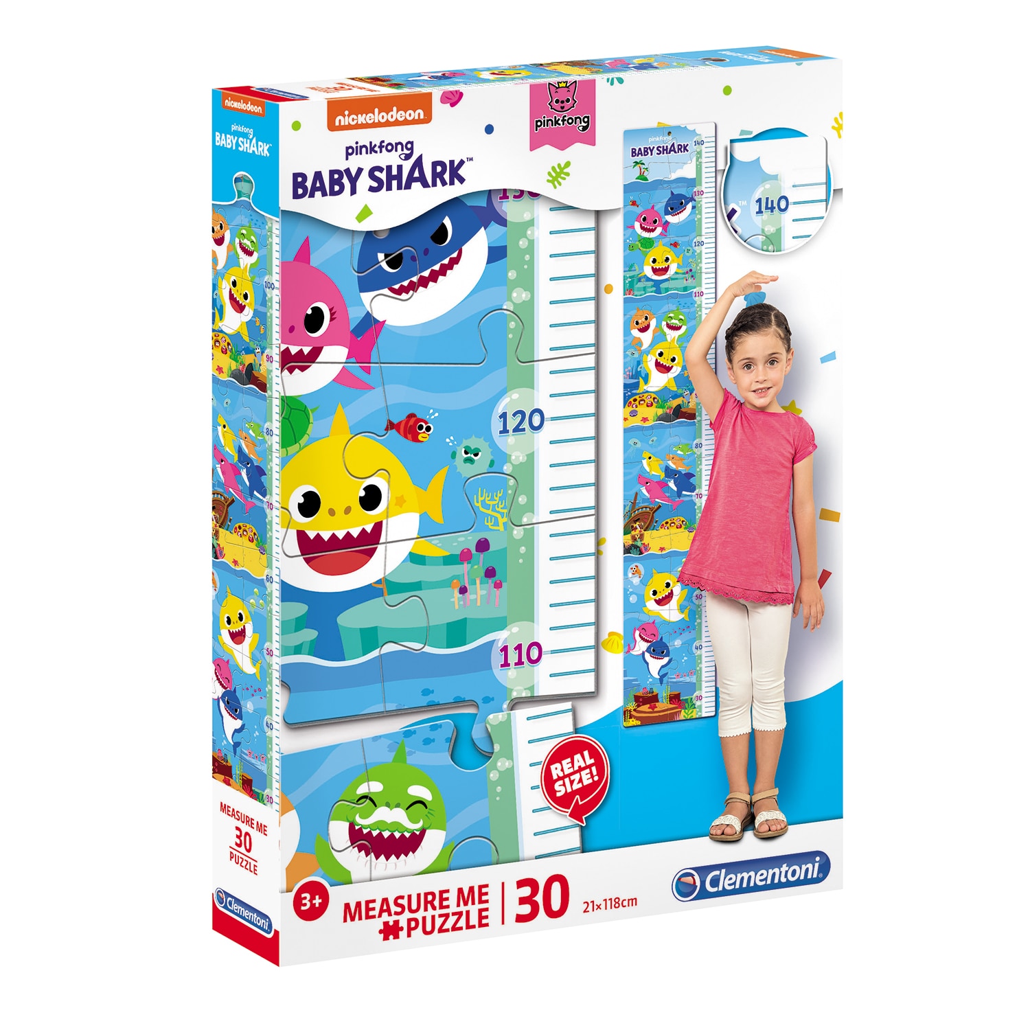 Puzzle Maxi Clementoni - Measure me up Baby Shark, 30 piese
