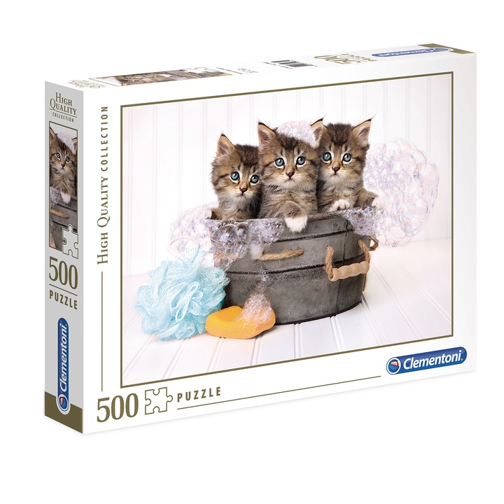 Clementoni Puzzle - Kittens and soap, 500 darab