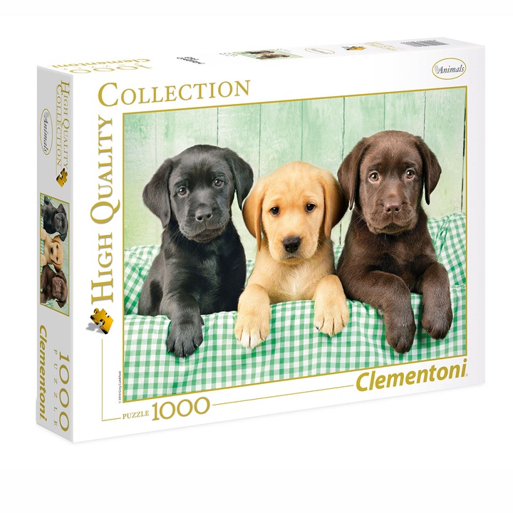 Пъзел Clementoni - Labrador puppies, 1000 части
