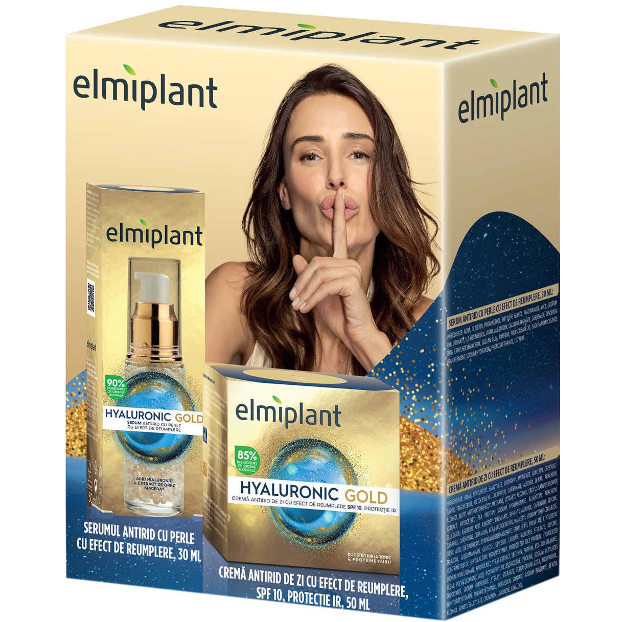 Elmiplant - Crema de zi antirid Elmiplant Hyaluronic Gold, 50 ml - impactbuzoian.ro