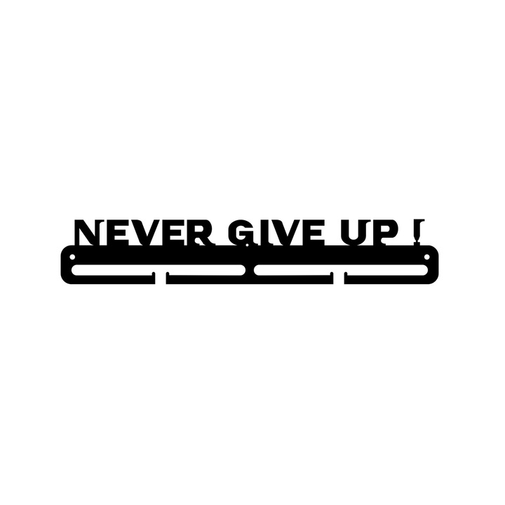 Suport pentru expunere medalii, JJ DISPLAYS, Never Give Up, metalic