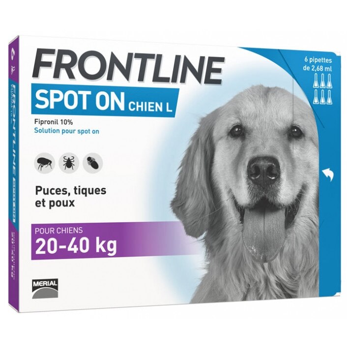Solutie Antiparazitara, Frontline Spot 0n, Caine 20-40 kg, 3 pipete