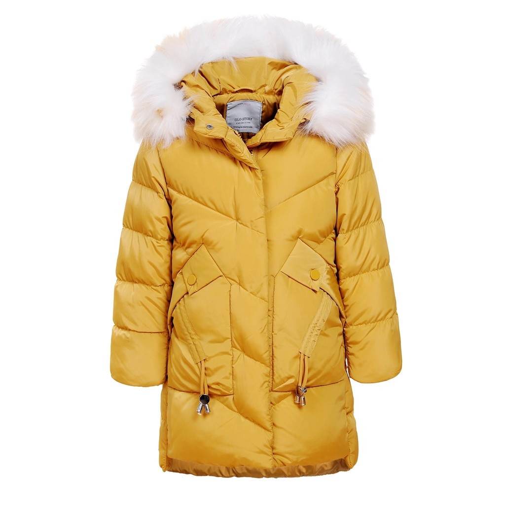 Geaca groasa fete, Galben, 104-110cm, 4-5ani