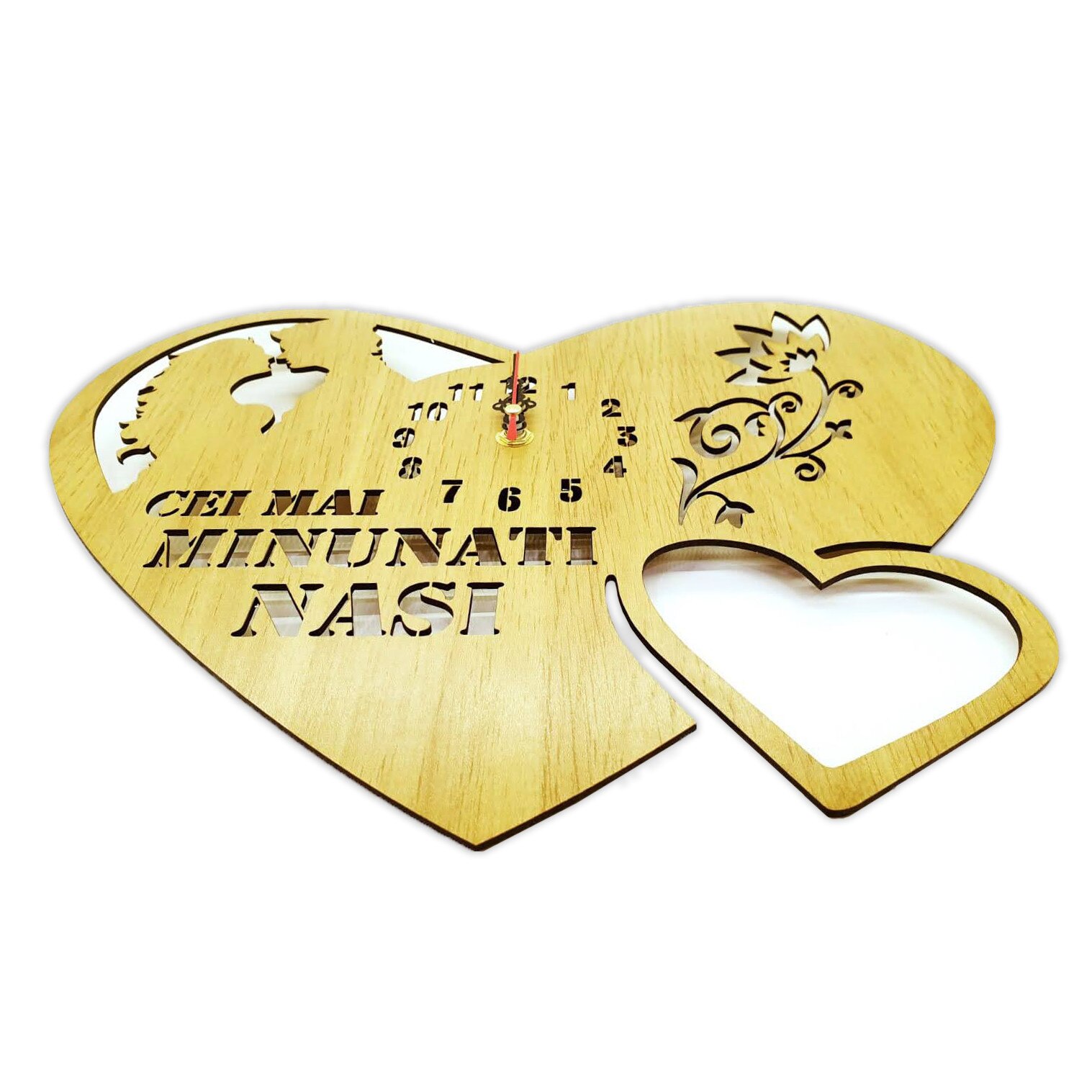 Ceas de perete decorativ, personalizat pentru nasi 35x30cm
