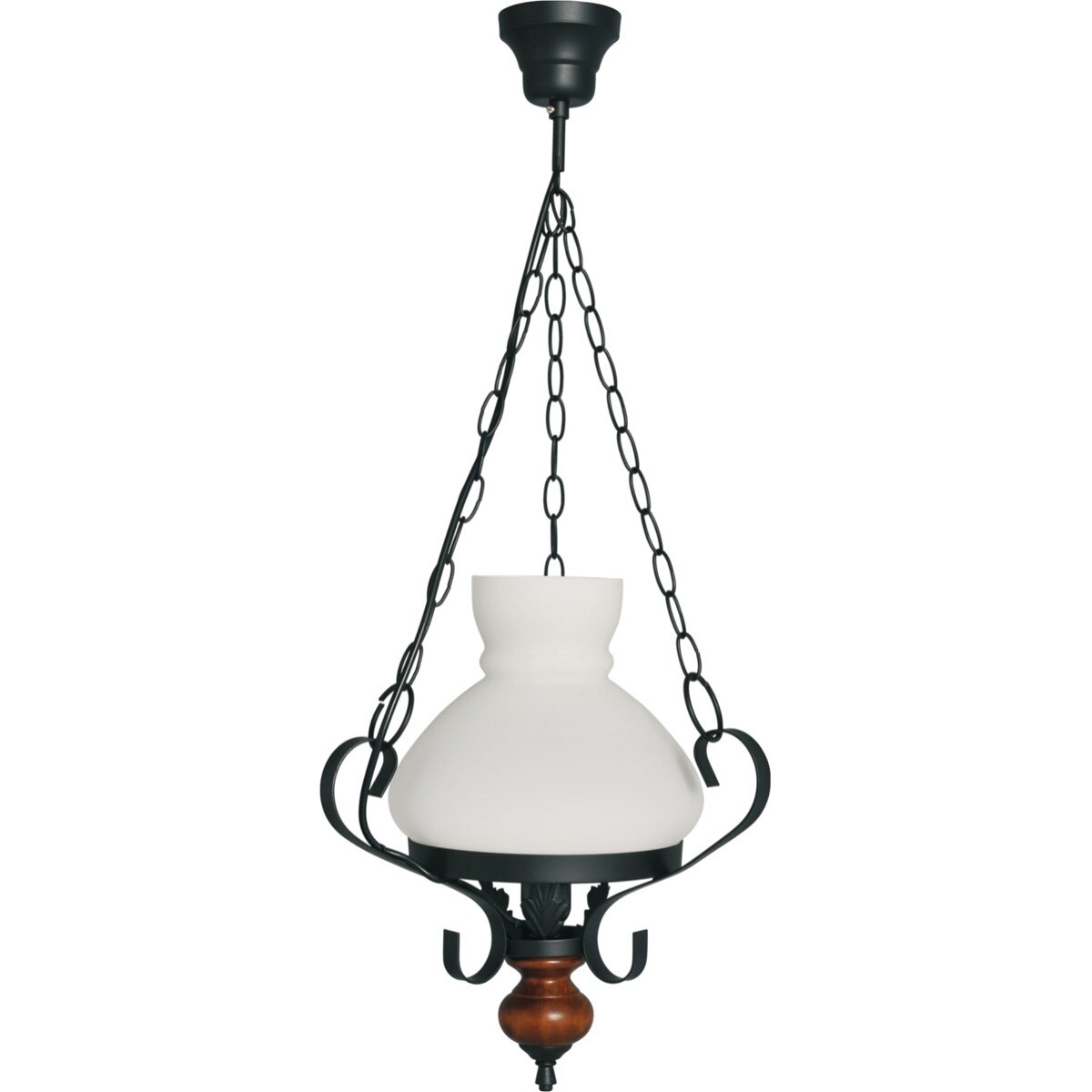 Pendul retro Lamp, 1 x E27, negru + nuc + alb, Klausen