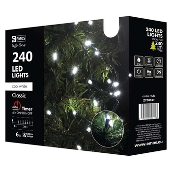 Sir luminos 240 LED 24 metri lumina alb rece cu timer Sir luminos 240 LED 24 metri lumina alb rece cu timer