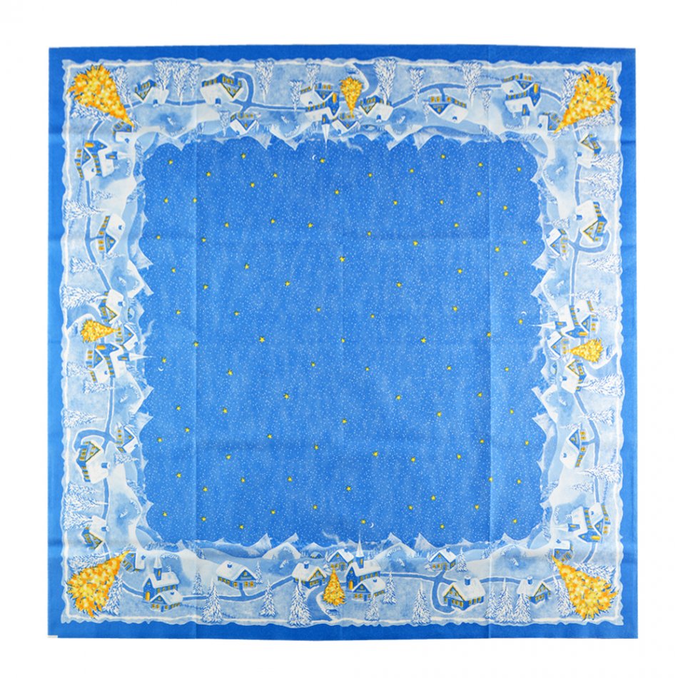 Set 2 naproane masa, Duni, 84 x 84 cm, utilizare limitata, motiv Craciun, albastru