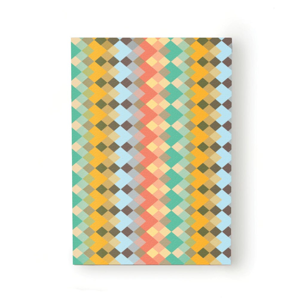 Caiet tip Agenda Heartwork cu muchie cusuta, Suprapunere patrate colorate, Latime 140 mm x Inaltime 200 mm