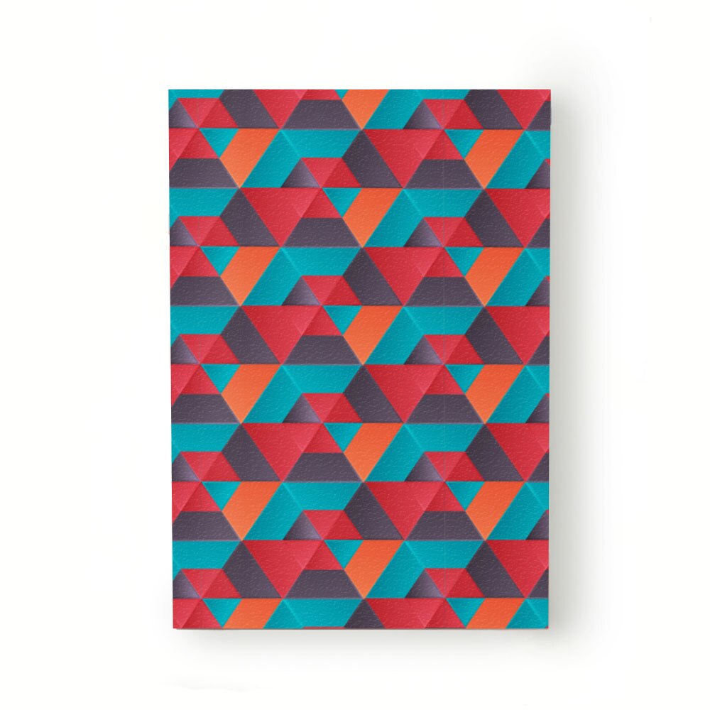 Caiet tip Agenda Heartwork cu muchie cusuta, Geometric triunghi hexagon culori puternice, Latime 140 mm x Inaltime 200 mm